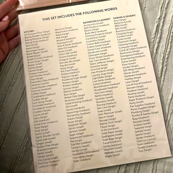 RAE DUNN 180 ORGANIZING LABELS FOR KITCHEN/BATHROOM/LAUNDRY - Picture 3 of 4